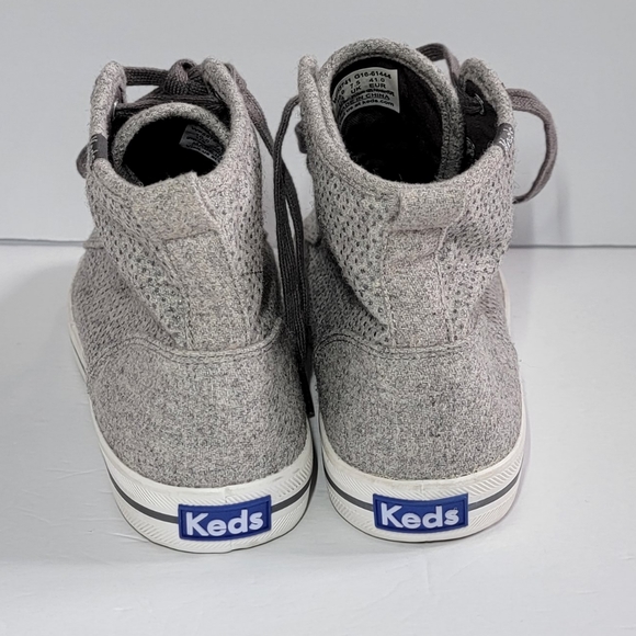 Keds Metallic Dot Gray Wool Shoes High Top Sneakers Classic Lace Up/Size 10. - Picture 6 of 10